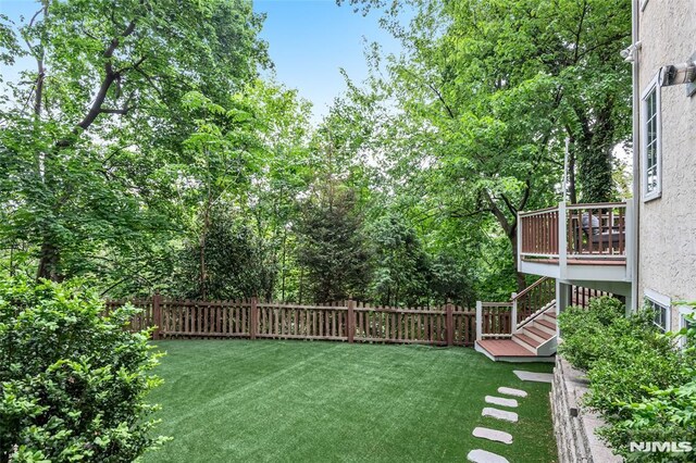 view of yard with stairs
