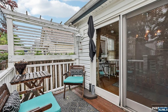 balcony with a pergola