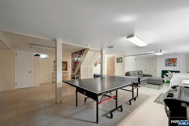 205 Elizabeth, Oradell, NJ 07649 - rec room with light tile patterned floors