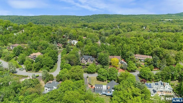 aerial view of a heavily wooded area