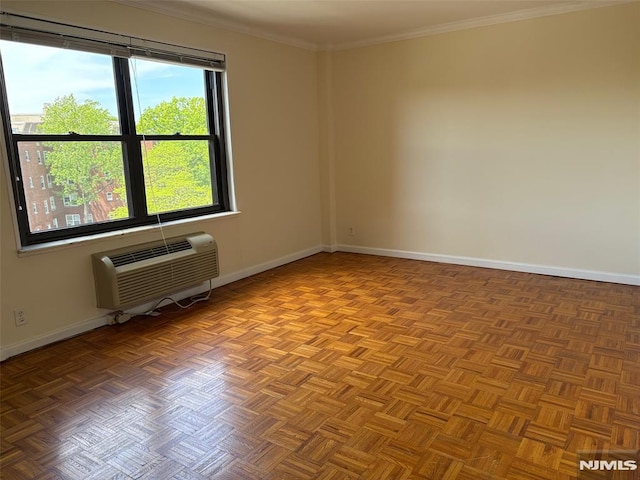 2352 Linwood Ave Unit 7A, Fort Lee, NJ 07024 - unfurnished room featuring an AC wall unit, baseboards, and crown molding