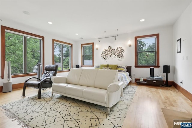 435 Cypress Ct, New Milford, NJ 07646 - living room with light wood-type flooring, recessed lighting, and baseboards
