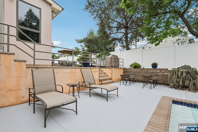 435 Cypress Ct, New Milford, NJ 07646 - view of patio featuring stairway