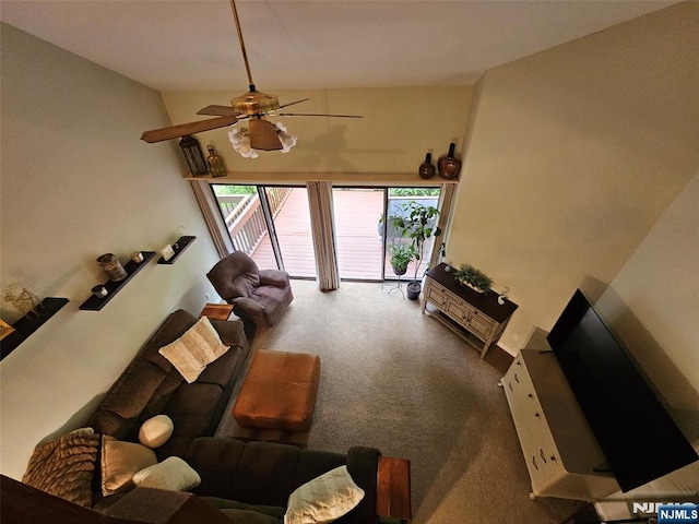 20 Eagle Dr, Hampton, NJ 07860 - living room featuring carpet and ceiling fan