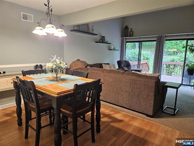 20 Eagle Dr, Hampton, NJ 07860 - dining space featuring wood finished floors and a chandelier