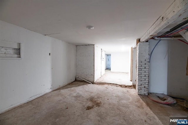 view of unfinished below grade area