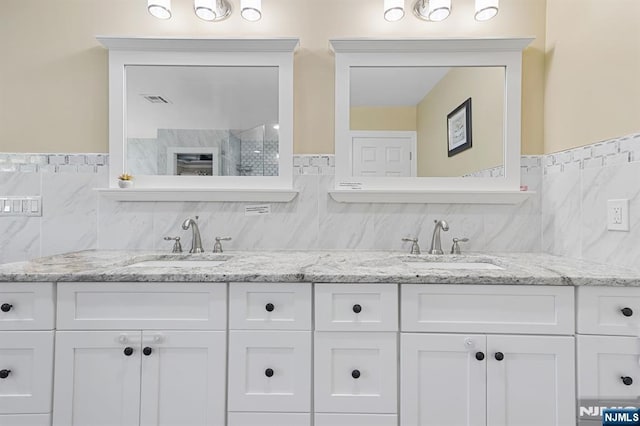 202 Elmwynd Dr, Orange, NJ 07050 - full bathroom with backsplash and double vanity