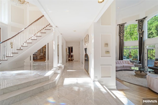 14 Stewart Ct, Old Tappan, NJ 07675 - foyer featuring stairway and a towering ceiling
