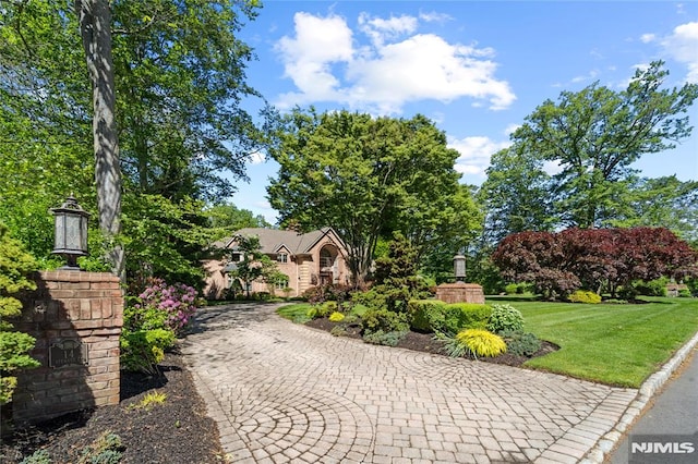 14 Stewart Ct, Old Tappan, NJ 07675 - obstructed view of property with a front yard and driveway