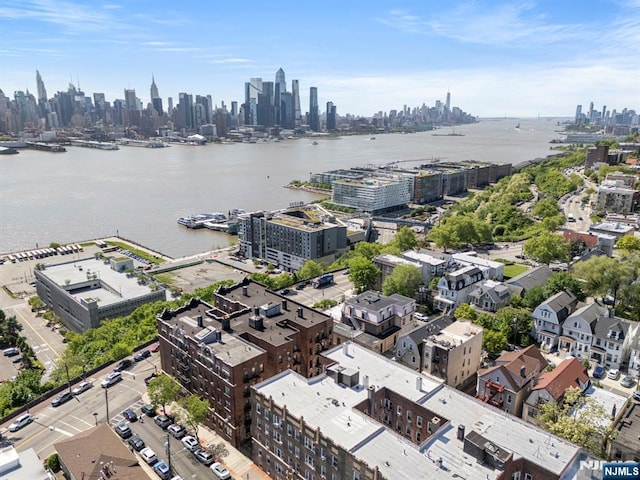1055 Boulevard Blvd Unit D3, Weehawken, NJ 07086 - drone / aerial view of a skyline view and a nearby body of water