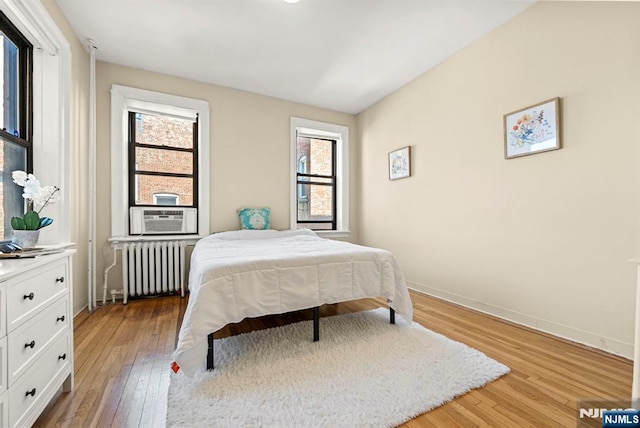 1055 Boulevard Blvd Unit D3, Weehawken, NJ 07086 - bedroom featuring radiator heating unit, light wood finished floors, and multiple windows