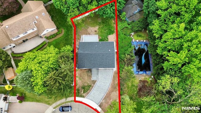 aerial view of property's location with property boundaries highlighted