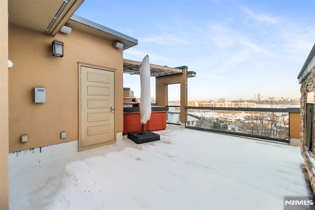 8709 Churchill Rd, North Bergen, NJ 07047 - view of patio featuring a hot tub