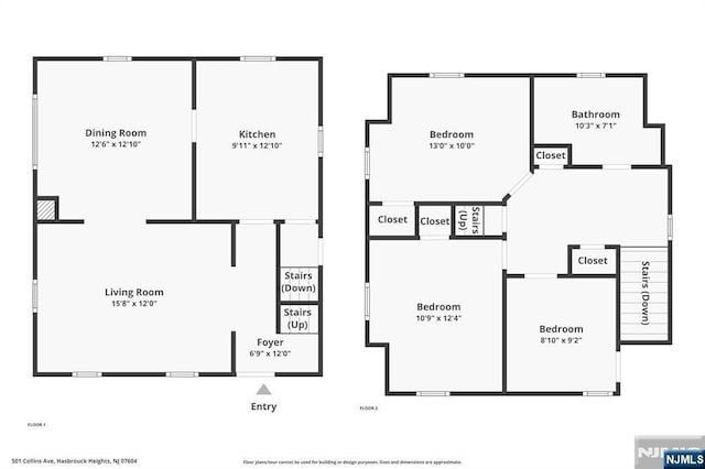 501 Collins Ave, Hasbrouck Heights, NJ 07604 - view of room layout