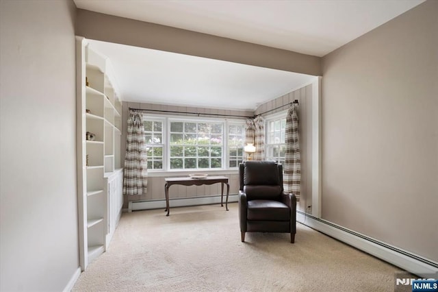 35 Mccosh Rd, Clifton, NJ 07043 - living area with a baseboard radiator, carpet flooring, and plenty of natural light