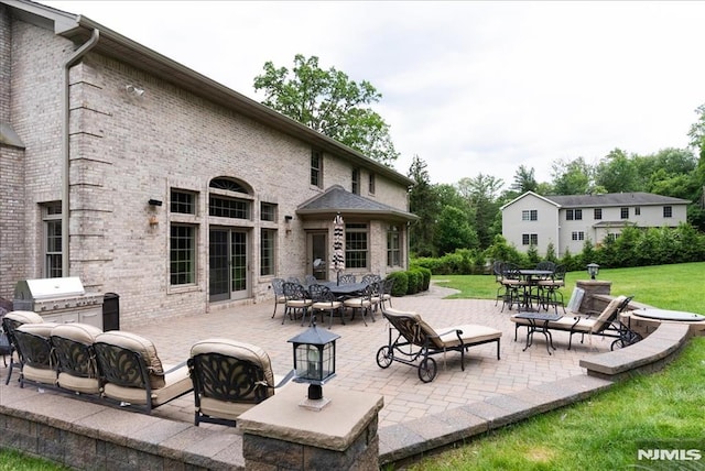17 Sunset Ln, Upper Saddle River, NJ 07458 - view of patio / terrace featuring outdoor dining space and grilling area