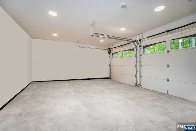 garage featuring recessed lighting