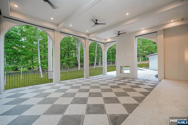 view of patio / terrace with a ceiling fan