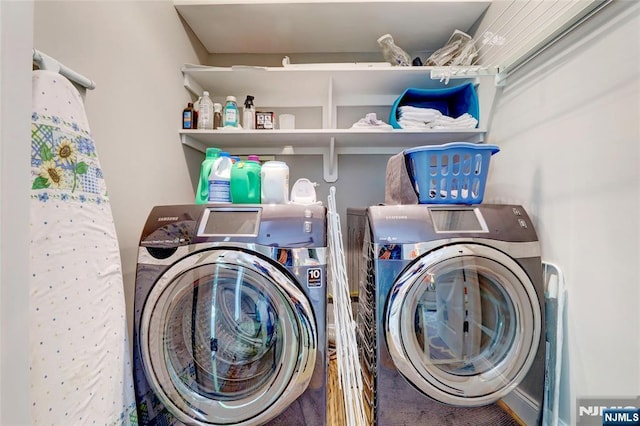 155 W Clinton Ave, Tenafly, NJ 07670 - laundry room with washing machine and dryer