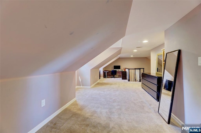 155 W Clinton Ave, Tenafly, NJ 07670 - bonus room with carpet, vaulted ceiling, baseboards, and recessed lighting
