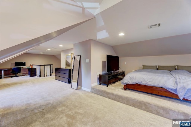 155 W Clinton Ave, Tenafly, NJ 07670 - bedroom featuring carpet floors, lofted ceiling, recessed lighting, baseboards, and an office area