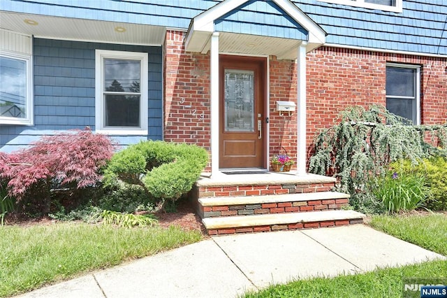 3-29 17th St, Fair Lawn, NJ 07410 - property entrance featuring brick siding