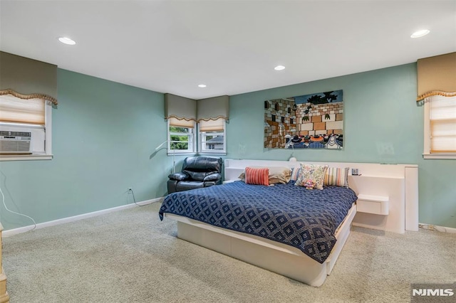 526 Rutland Ave, Teaneck, NJ 07666 - bedroom with carpet flooring, recessed lighting, baseboards, and cooling unit