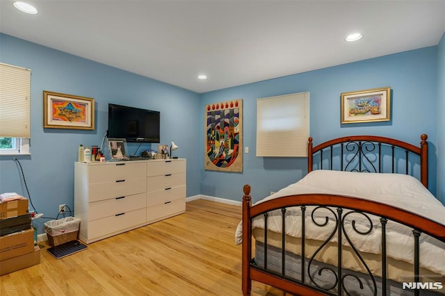 526 Rutland Ave, Teaneck, NJ 07666 - bedroom featuring light wood finished floors, baseboards, and recessed lighting
