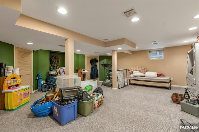 526 Rutland Ave, Teaneck, NJ 07666 - playroom with recessed lighting, carpet flooring, and baseboards
