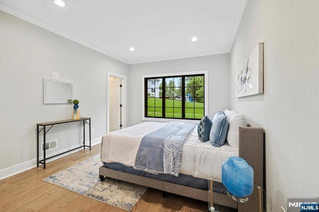 20 Aronow Pl, Mahwah, NJ 07430 - bedroom with crown molding, wood finished floors, recessed lighting, and baseboards