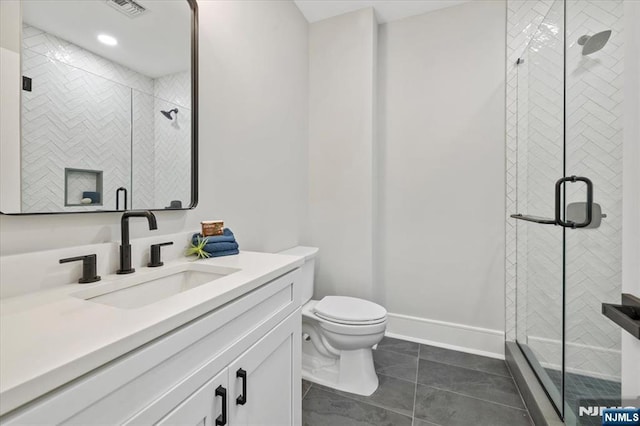 20 Aronow Pl, Mahwah, NJ 07430 - full bath with vanity, toilet, a shower stall, and tile patterned floors