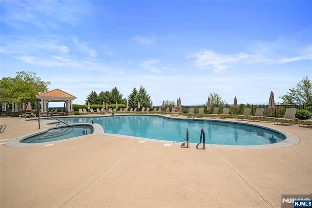 49 Quarry Dr, Woodland Park, NJ 07424 - community pool featuring a patio area, a gazebo, and a community hot tub