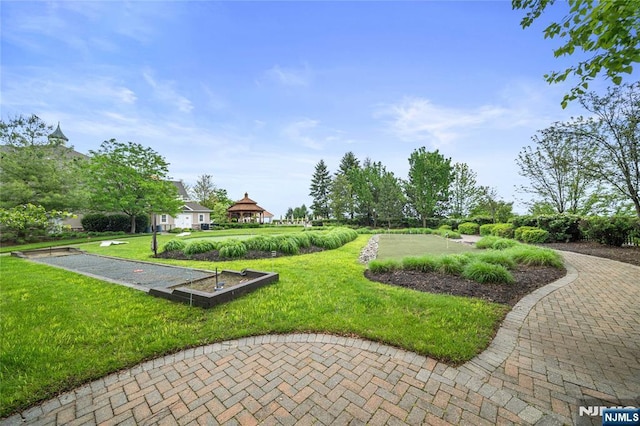 49 Quarry Dr, Woodland Park, NJ 07424 - surrounding community featuring a gazebo, a yard, and a bocce ball area