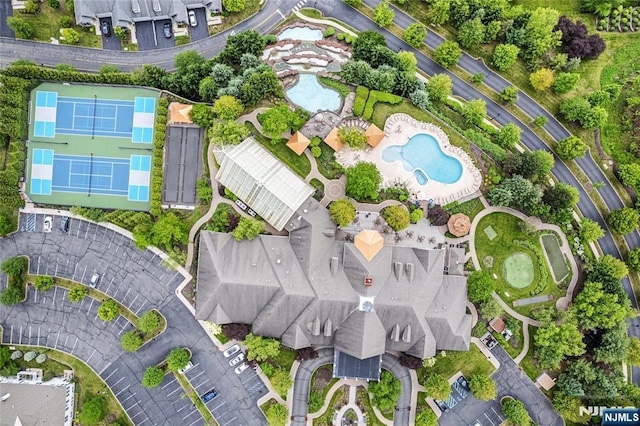 49 Quarry Dr, Woodland Park, NJ 07424 - bird's eye view of a pool area