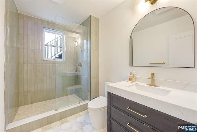 47 Venna Ave, North Haledon, NJ 07508 - bathroom featuring toilet, vanity, and walk in shower