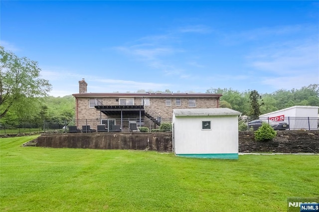 47 Venna Ave, North Haledon, NJ 07508 - rear view of house featuring a chimney