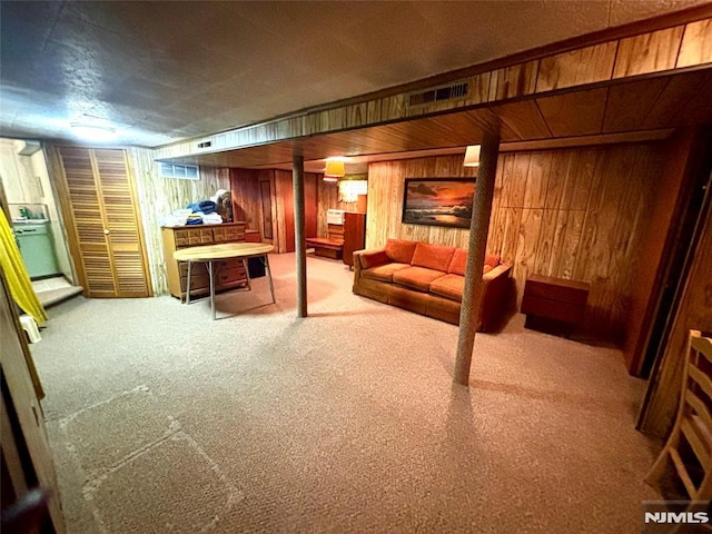 178 Fern Ave, Lyndhurst, NJ 07071 - unfurnished bedroom with carpet flooring and wood walls