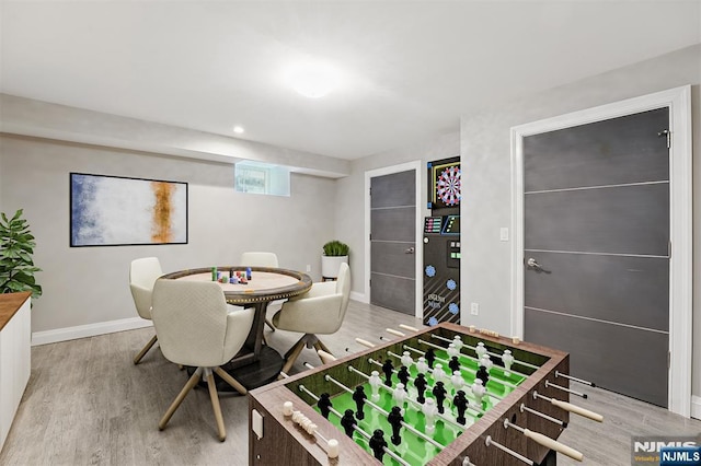 26 Hudson Ter, Edgewater, NJ 07020 - game room featuring light wood-style floors and baseboards