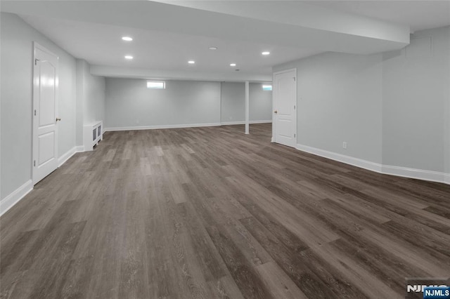 27 Tecumseh Trl, Oakland, NJ 07436 - basement with dark wood-style floors, recessed lighting, and baseboards