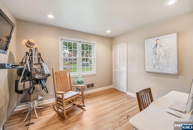 247 Wayne Ave, River Edge, NJ 07661 - office with light wood-type flooring, baseboards, and recessed lighting