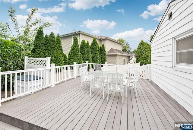 247 Wayne Ave, River Edge, NJ 07661 - wooden terrace featuring outdoor dining space