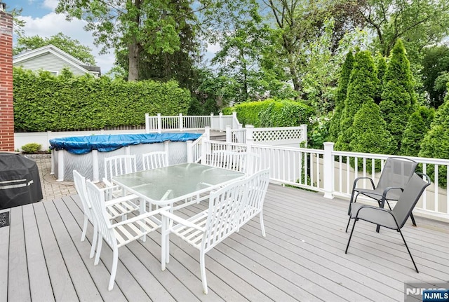 247 Wayne Ave, River Edge, NJ 07661 - wooden deck with outdoor dining space