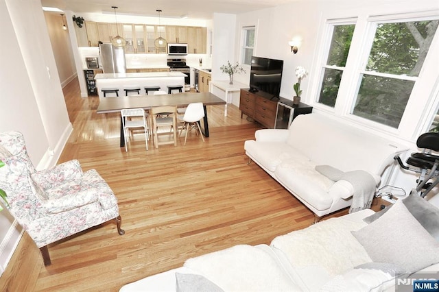 427 Stockton Pl Unit 2, Englewood, NJ 07631 - living area featuring light wood-style floors and baseboards