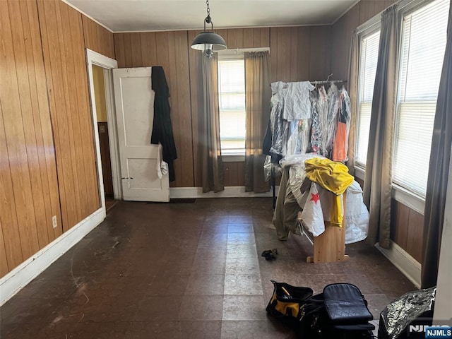 1632 Willever St, Plainfield, NJ 07063 - dining area with baseboards, wooden walls, and crown molding