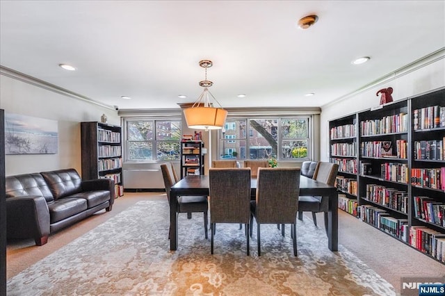6600 Jfk Blvd E Unit 3J, West New York, NJ 07093 - carpeted dining room with ornamental molding and recessed lighting