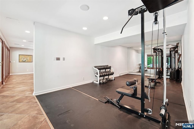 15 Fred St, Old Tappan, NJ 07675 - workout room featuring recessed lighting and baseboards