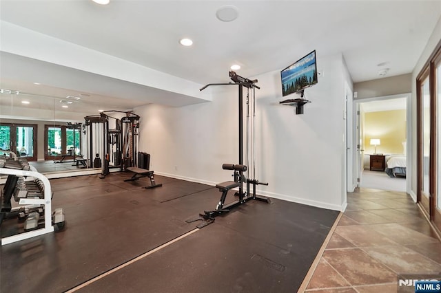 15 Fred St, Old Tappan, NJ 07675 - workout room featuring recessed lighting and baseboards
