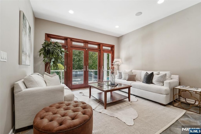 15 Fred St, Old Tappan, NJ 07675 - living room featuring french doors and recessed lighting