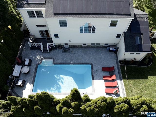 248 Camden St, Oradell, NJ 07649 - view from above of property with a pool