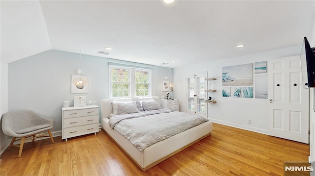 263 Standish Rd, Ridgewood, NJ 07450 - bedroom with light wood finished floors, baseboards, recessed lighting, and vaulted ceiling